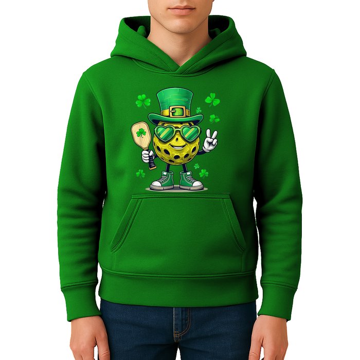 St. Patrick'S Day Lucky Pickleball Irish Shamrock Kids Hoodie