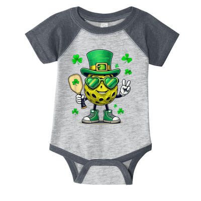 St. Patrick'S Day Lucky Pickleball Irish Shamrock Infant Baby Jersey Bodysuit