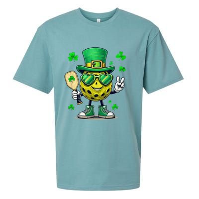 St. Patrick'S Day Lucky Pickleball Irish Shamrock Sueded Cloud Jersey T-Shirt