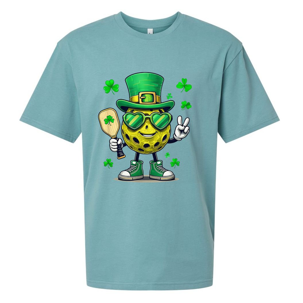 St. Patrick'S Day Lucky Pickleball Irish Shamrock Sueded Cloud Jersey T-Shirt