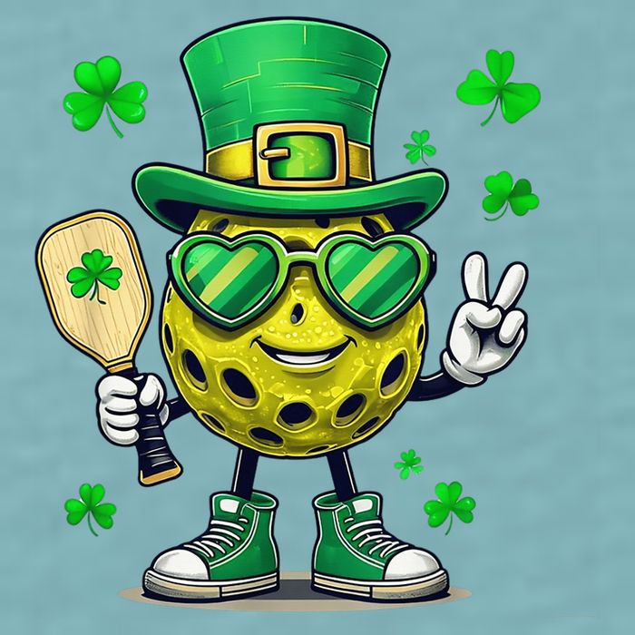 St. Patrick'S Day Lucky Pickleball Irish Shamrock Sueded Cloud Jersey T-Shirt