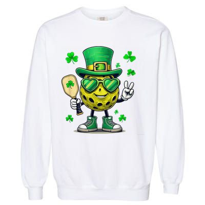 St. Patrick'S Day Lucky Pickleball Irish Shamrock Garment-Dyed Sweatshirt