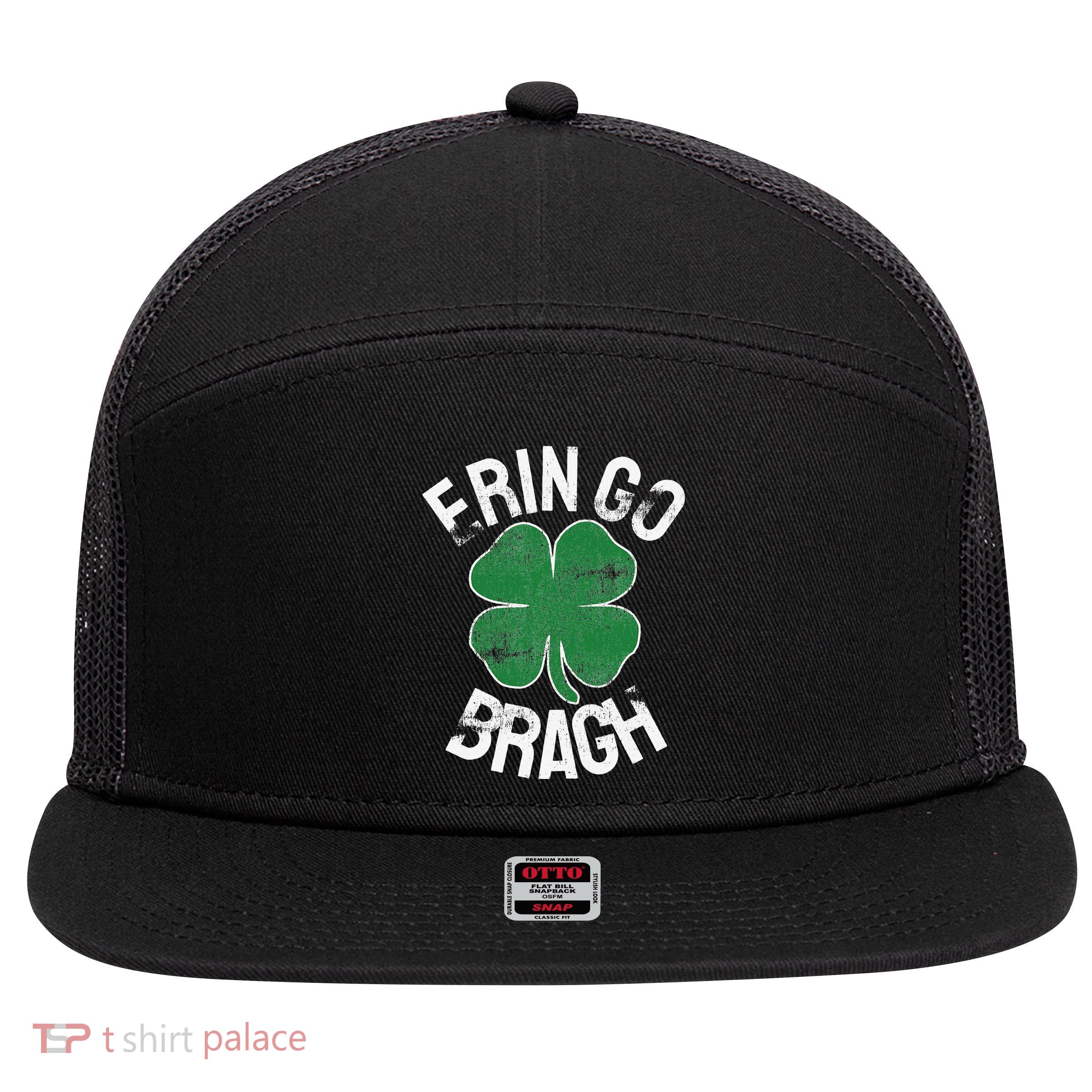 St. Patrick's Day Shamrock Erin Go Bragh Irish Saint Paddy's 7 Panel Mesh Trucker Snapback Hat