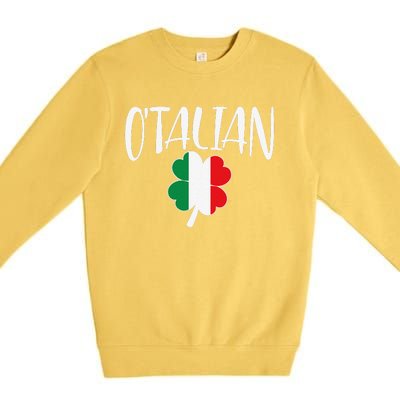 Saint Patrick's Day Distressed Graphic Irish Italians Premium Crewneck Sweatshirt