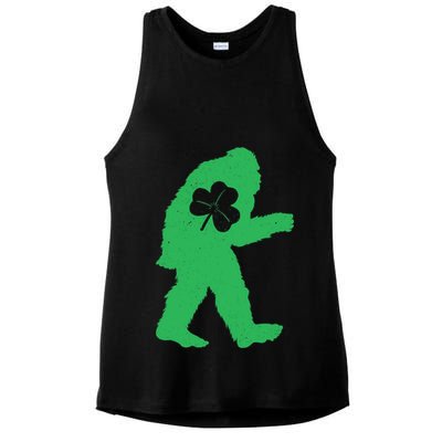 St Patricks Day Bigfoot Irish Sasquatch Saint Paddy's Ladies PosiCharge Tri-Blend Wicking Tank