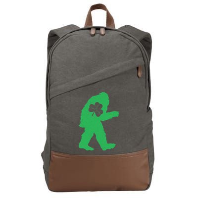 St Patricks Day Bigfoot Irish Sasquatch Saint Paddy's Cotton Canvas Backpack