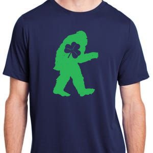 St Patricks Day Bigfoot Irish Sasquatch Saint Paddy's Adult ChromaSoft Performance T-Shirt