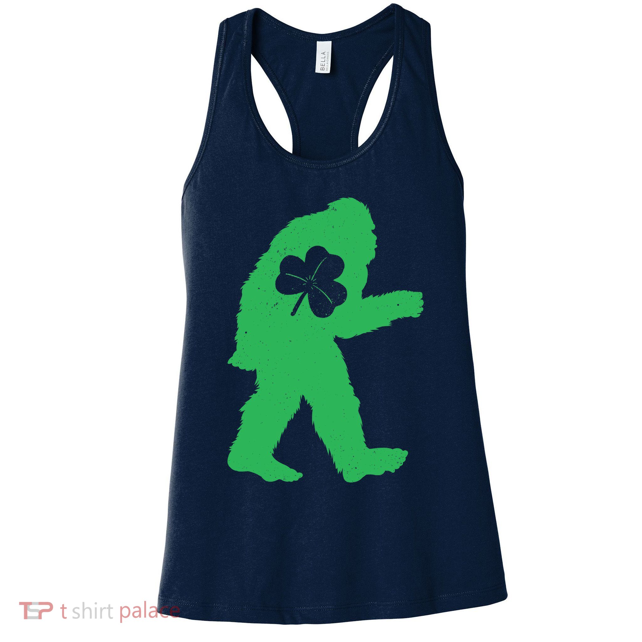 St Patricks Day Bigfoot Irish Sasquatch Saint Paddy's Womens Tank Top
