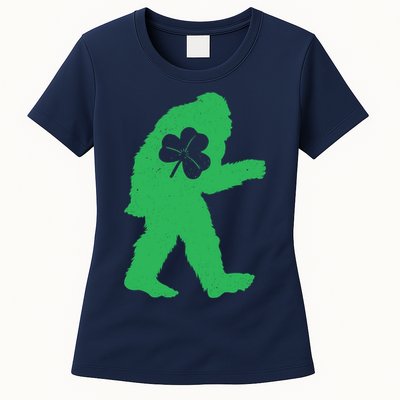 St Patricks Day Bigfoot Irish Sasquatch Saint Paddy's Womens T-Shirt
