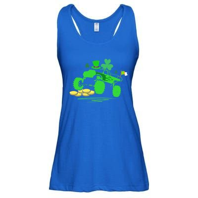 Saint Patricks Day Truck Lover Shamrock Gift Ladies Essential Flowy Tank