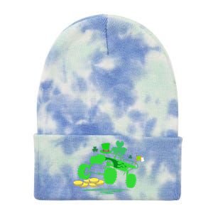 Saint Patricks Day Truck Lover Shamrock Gift Tie Dye 12in Knit Beanie