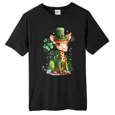 St Patrick's Day Irish Funny Giraffe Saint Patrick's Day Tall Fusion ChromaSoft Performance T-Shirt