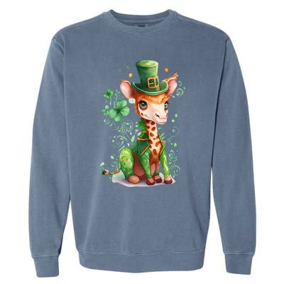 St Patrick's Day Irish Funny Giraffe Saint Patrick's Day Garment-Dyed Sweatshirt