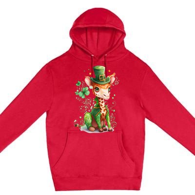 St Patrick's Day Irish Funny Giraffe Saint Patrick's Day Premium Pullover Hoodie