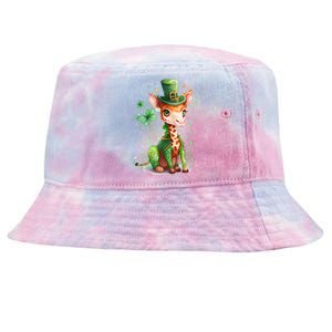 St Patrick's Day Irish Funny Giraffe Saint Patrick's Day Tie-Dyed Bucket Hat