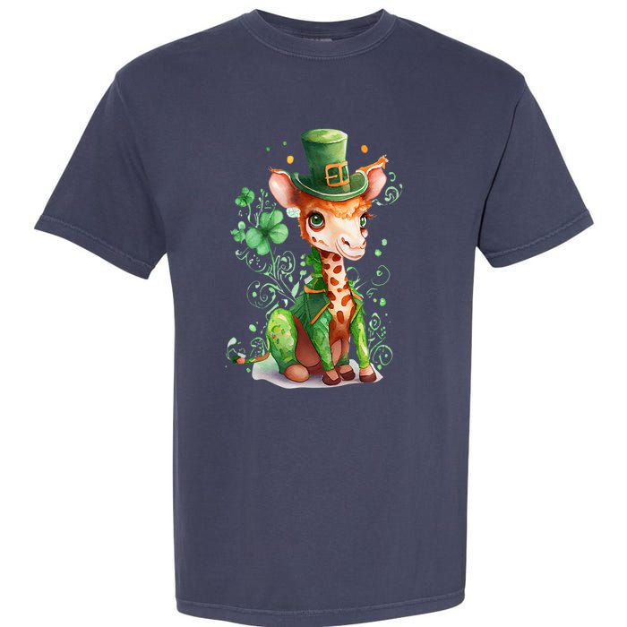 St Patrick's Day Irish Funny Giraffe Saint Patrick's Day Garment-Dyed Heavyweight T-Shirt