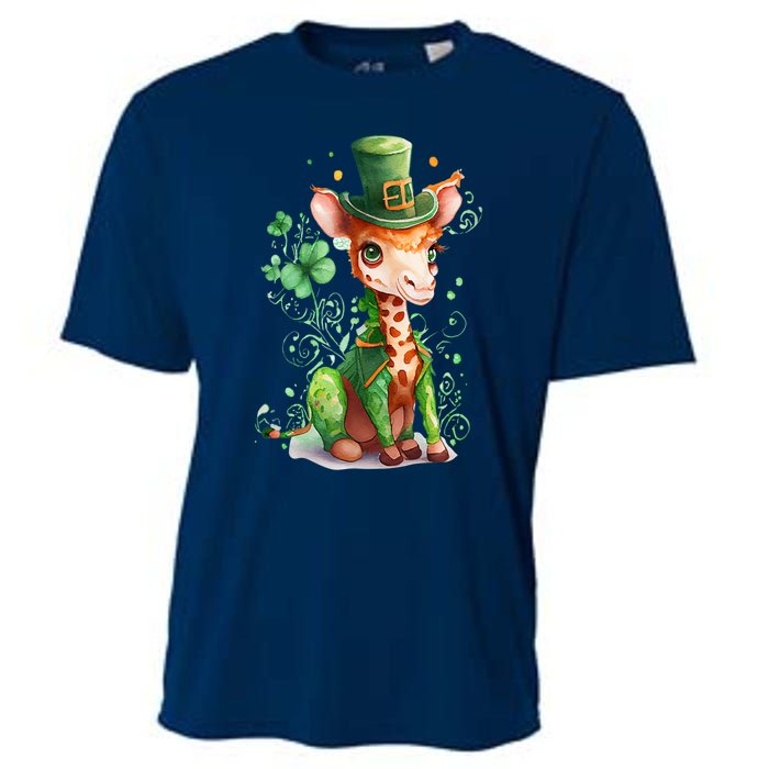 St Patrick's Day Irish Funny Giraffe Saint Patrick's Day Cooling Performance Crew T-Shirt