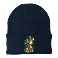 St Patrick's Day Irish Funny Giraffe Saint Patrick's Day Knit Cap Winter Beanie