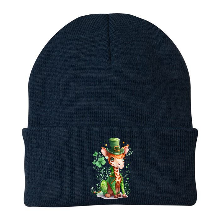 St Patrick's Day Irish Funny Giraffe Saint Patrick's Day Knit Cap Winter Beanie