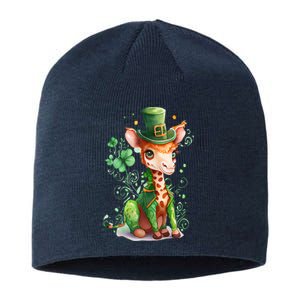 St Patrick's Day Irish Funny Giraffe Saint Patrick's Day Sustainable Beanie