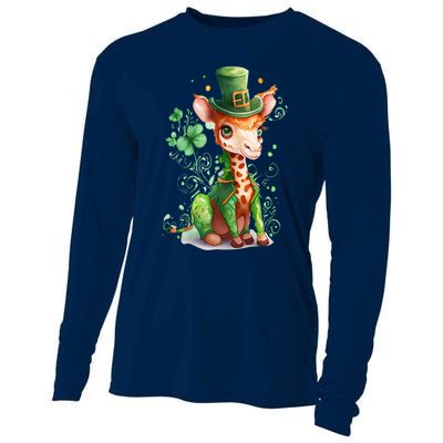 St Patrick's Day Irish Funny Giraffe Saint Patrick's Day Cooling Performance Long Sleeve Crew