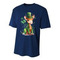 St Patrick's Day Irish Funny Giraffe Saint Patrick's Day Performance Sprint T-Shirt