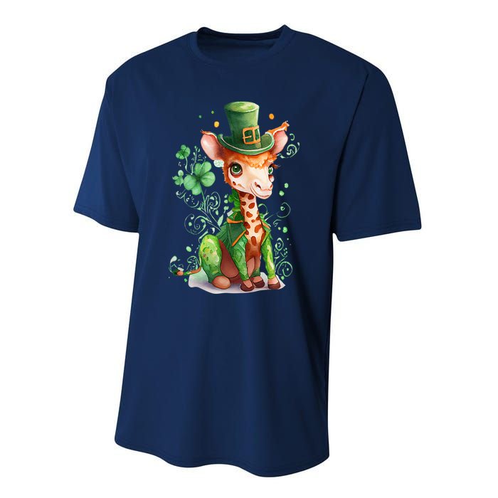 St Patrick's Day Irish Funny Giraffe Saint Patrick's Day Performance Sprint T-Shirt