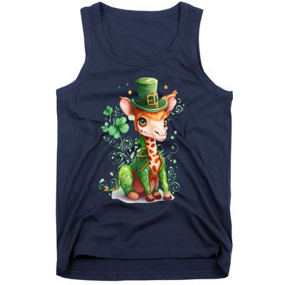 St Patrick's Day Irish Funny Giraffe Saint Patrick's Day Tank Top