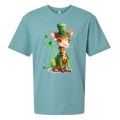 St Patrick's Day Irish Funny Giraffe Saint Patrick's Day Sueded Cloud Jersey T-Shirt