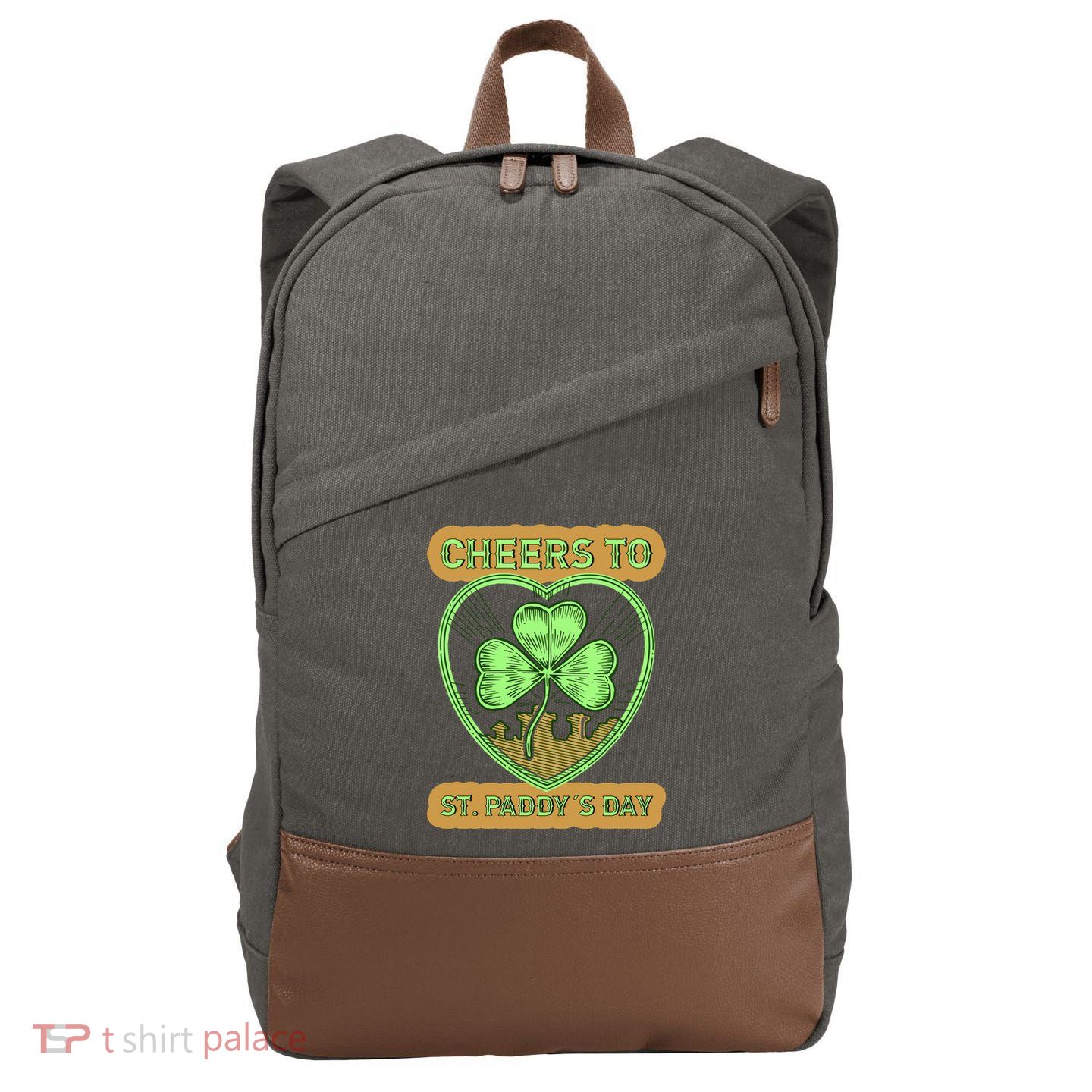 St Patricks Day Irishamerican Tradition Shamrock Gift Cotton Canvas Backpack