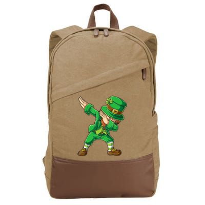 St Patricks Day Dabbing Leprechaun Boy Girl Dab Dance Cotton Canvas Backpack