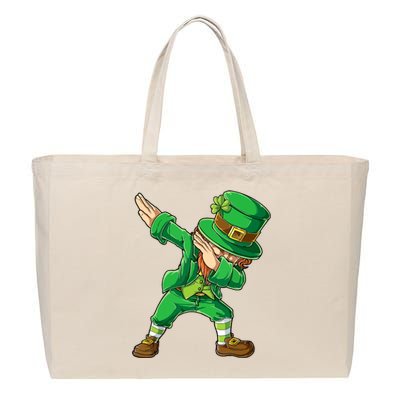 St Patricks Day Dabbing Leprechaun Boy Girl Dab Dance Cotton Canvas Jumbo Tote