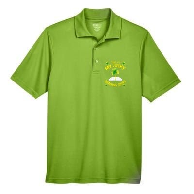 St Patricks Day Gift Lucky Reading Gift Men's Origin Performance Pique Polo