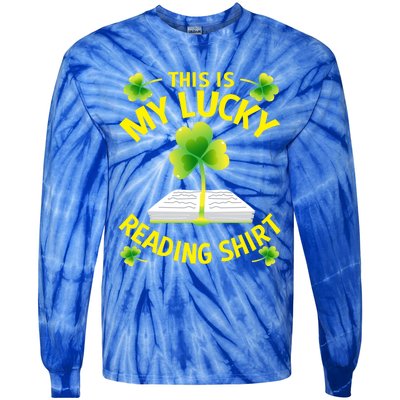 St Patricks Day Gift Lucky Reading Gift Tie-Dye Long Sleeve Shirt