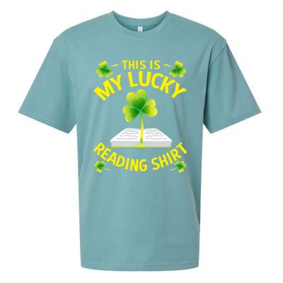 St Patricks Day Gift Lucky Reading Gift Sueded Cloud Jersey T-Shirt