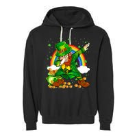 St Patricks Day Dabbing Leprechaun Boy Funny Dab Dance Garment-Dyed Fleece Hoodie