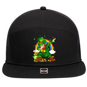 St Patricks Day Dabbing Leprechaun Boy Funny Dab Dance 7 Panel Mesh Trucker Snapback Hat