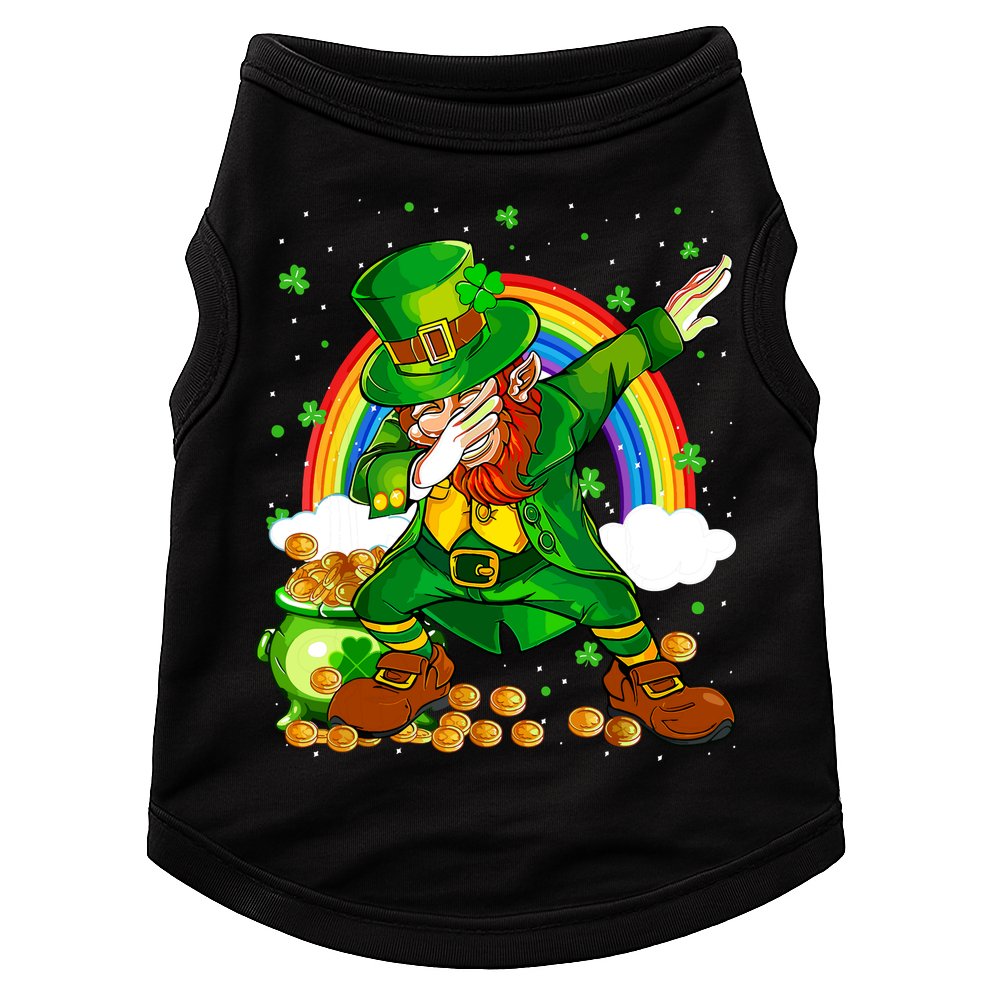 St Patricks Day Dabbing Leprechaun Boy Funny Dab Dance Doggie Tank