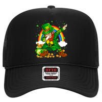 St Patricks Day Dabbing Leprechaun Boy Funny Dab Dance High Crown Mesh Back Trucker Hat