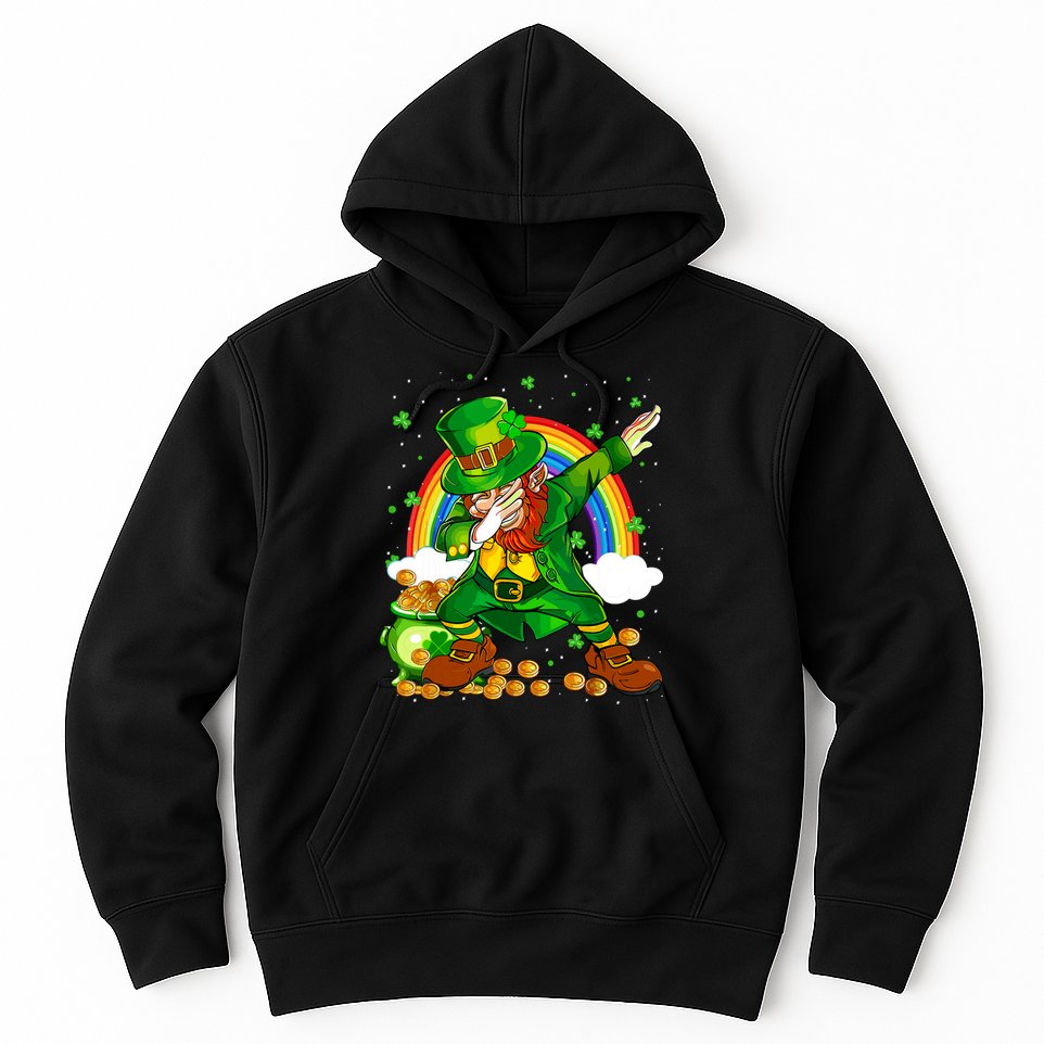 St Patricks Day Dabbing Leprechaun Boy Funny Dab Dance Hoodie