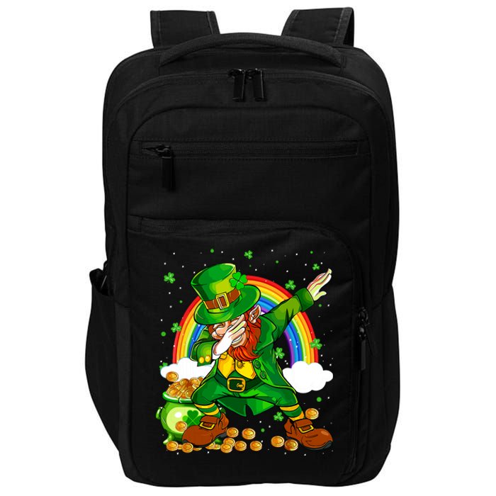 St Patricks Day Dabbing Leprechaun Boy Funny Dab Dance Impact Tech Backpack