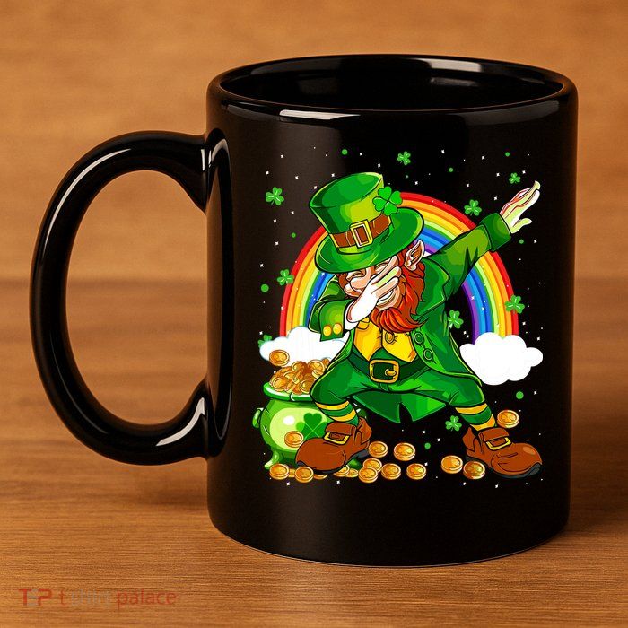 St Patricks Day Dabbing Leprechaun Boy Funny Dab Dance 11oz C Handle Ceramic Mug