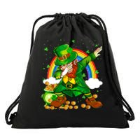 St Patricks Day Dabbing Leprechaun Boy Funny Dab Dance Drawstring Bag