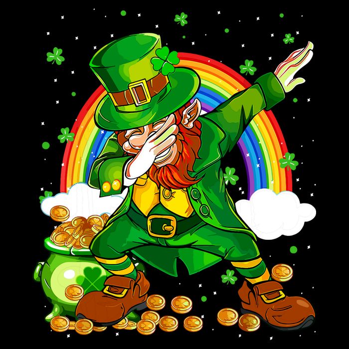 St Patricks Day Dabbing Leprechaun Boy Funny Dab Dance Drawstring Bag