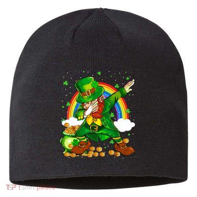 St Patricks Day Dabbing Leprechaun Boy Funny Dab Dance Sustainable Beanie