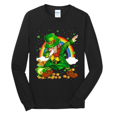 St Patricks Day Dabbing Leprechaun Boy Funny Dab Dance Tall Long Sleeve T-Shirt