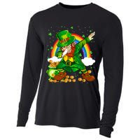 St Patricks Day Dabbing Leprechaun Boy Funny Dab Dance Cooling Performance Long Sleeve Crew