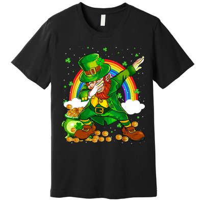 St Patricks Day Dabbing Leprechaun Boy Funny Dab Dance Premium T-Shirt