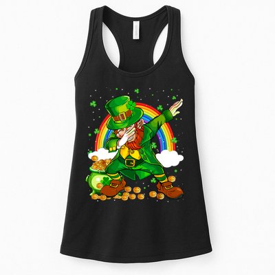 St Patricks Day Dabbing Leprechaun Boy Funny Dab Dance Womens Tank Top