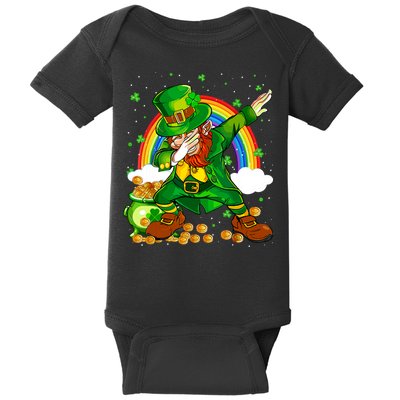 St Patricks Day Dabbing Leprechaun Boy Funny Dab Dance Baby Bodysuit